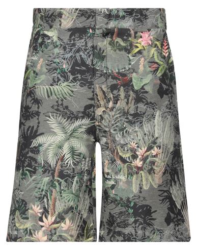 Shop Backsideclub Man Shorts & Bermuda Shorts Dark Green Size L Polyester, Cotton
