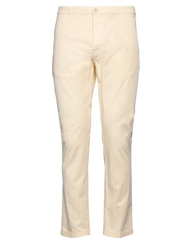 Shop Pence Man Pants Cream Size 34 Cotton, Elastane In White