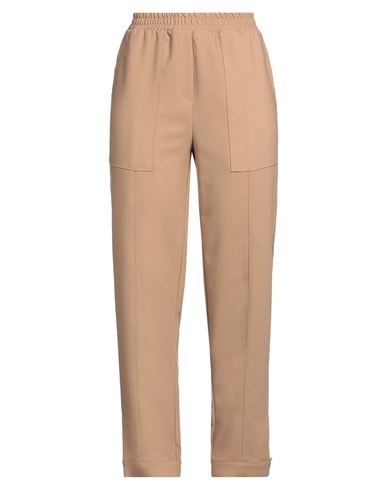 Shop Icona By Kaos Woman Pants Camel Size 6 Polyester, Viscose, Elastane In Beige