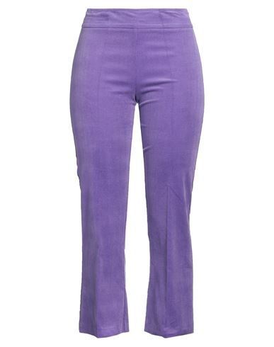 Shop Avenue Montaigne Woman Pants Purple Size 6 Cotton, Elastane