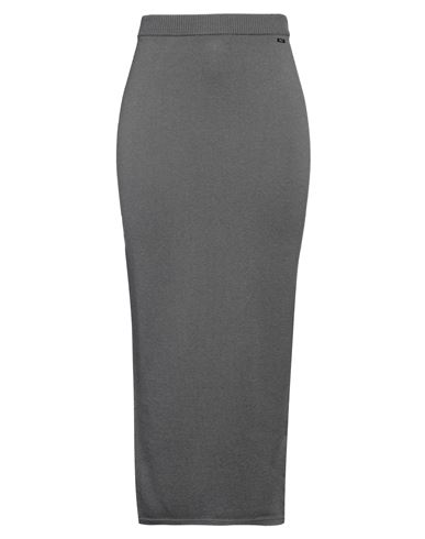 Kiton Woman Maxi Skirt Grey Size 12 Cashmere
