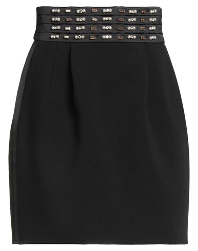 Elisabetta Franchi Woman Mini Skirt Black Size 2 Polyester, Elastane, Glass, Metal In Black