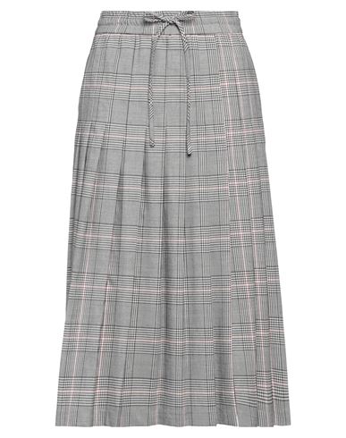 Semicouture Woman Midi Skirt Black Size 4 Polyester, Virgin Wool, Elastane In Gray