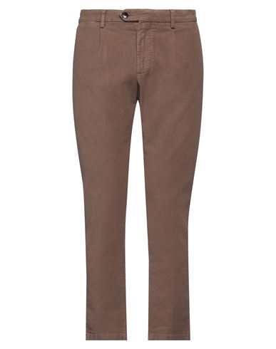 Shop Yan Simmon Man Pants Brown Size 34 Cotton, Lyocell, Elastane
