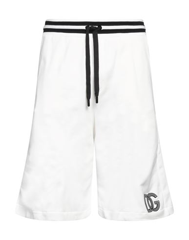 Shop Dolce & Gabbana Man Shorts & Bermuda Shorts White Size 32 Cotton, Polyester, Polyurethane, Elastane