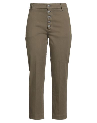 Dondup Woman Pants Military Green Size 26 Cotton, Elastomultiester, Elastane In Gold