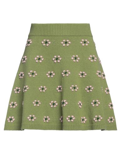 Shop Kenzo Woman Mini Skirt Green Size L Wool