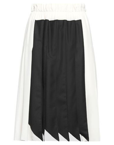 Shop Victoria Beckham Woman Midi Skirt Ivory Size 6 Silk, Polyamide, Virgin Wool, Elastane