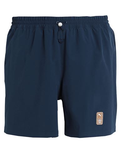 Shop Puma "m First Mile Woven 5" Short " Man Shorts & Bermuda Shorts Navy Blue Size Xl Polyester, Elastan