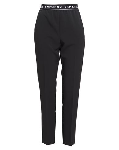 ERMANNO FIRENZE ERMANNO FIRENZE WOMAN PANTS BLACK SIZE 4 POLYESTER, ELASTANE, POLYAMIDE 