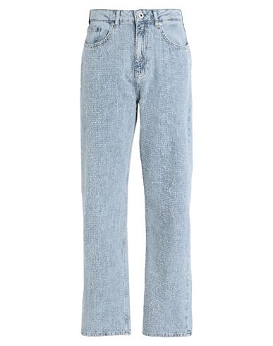KARL LAGERFELD JEANS KARL LAGERFELD JEANS KLJ HR STRAIGHT BOUCLE DENIM WOMAN JEANS BLUE SIZE 31W-30L ORGANIC COTTON 