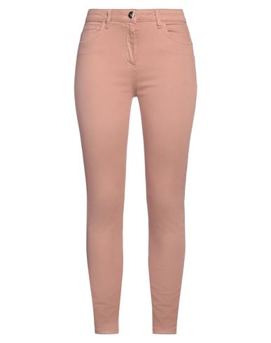 Shop Elisabetta Franchi Woman Jeans Pastel Pink Size 30 Cotton, Elastomultiester, Elastane, Cow Leather