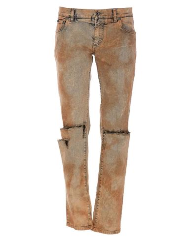 Dolce & Gabbana Jeans Man Jeans Beige Size 34 Cotton In Brown
