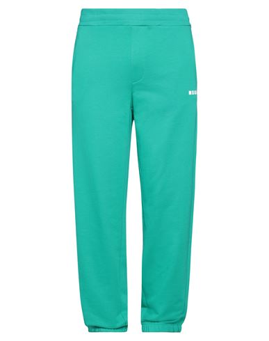 Shop Msgm Man Pants Emerald Green Size Xl Cotton