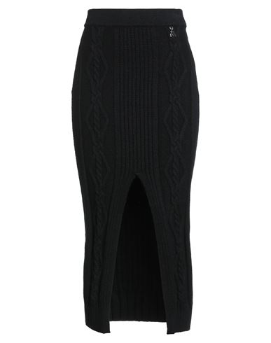 PATRIZIA PEPE PATRIZIA PEPE WOMAN MIDI SKIRT BLACK SIZE 0 VISCOSE, POLYESTER, POLYAMIDE 