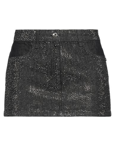 Shop Patrizia Pepe Woman Denim Skirt Black Size 6 Cotton, Glass
