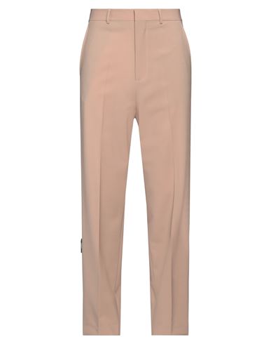 Shop Msgm Man Pants Camel Size 38 Virgin Wool, Elastane