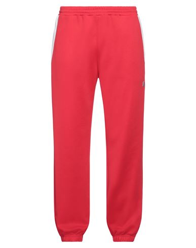 Shop Msgm Man Pants Red Size M Polyester, Cotton
