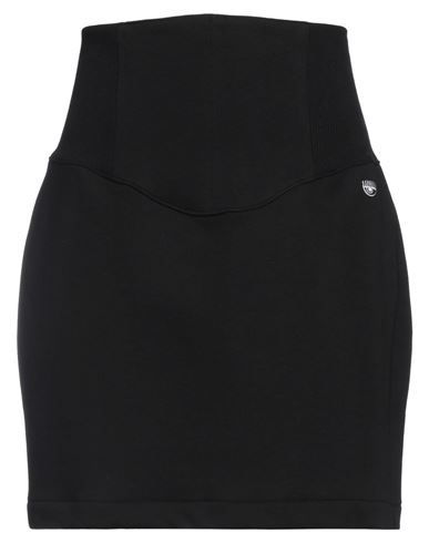 Shop Chiara Ferragni Woman Mini Skirt Black Size M Cotton, Elastane