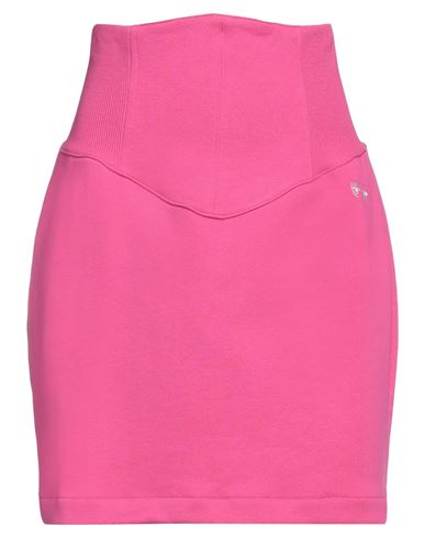 Shop Chiara Ferragni Woman Mini Skirt Fuchsia Size S Cotton, Elastane In Pink
