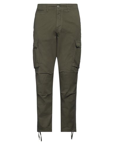 Jack & Jones Man Pants Military Green Size 33w-32l Cotton, Elastane In Green