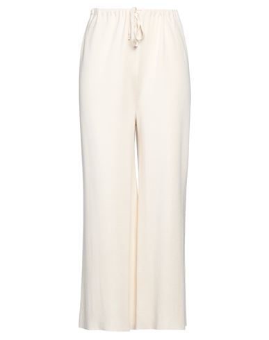 The Row Woman Pants Ivory Size M Silk, Cotton In Neutral