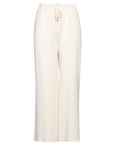 The Row Woman Pants Ivory Size M Silk, Cotton In White