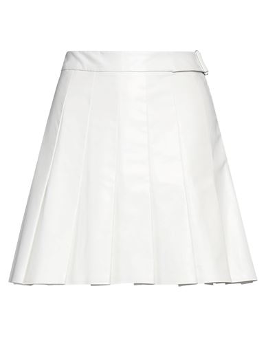 Shop Kassl Editions Woman Mini Skirt Off White Size 6 Cotton, Polyurethane, Elastane