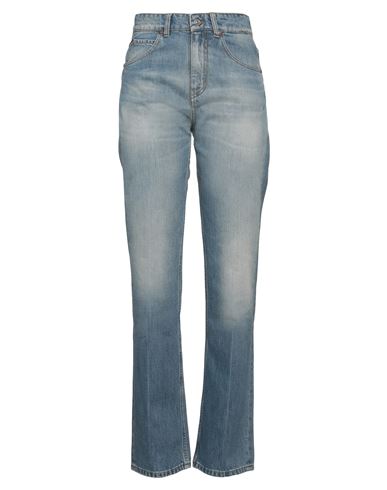 Victoria Beckham Woman Jeans Blue Size 28 Cotton, Steel, Ecobrass, Leather