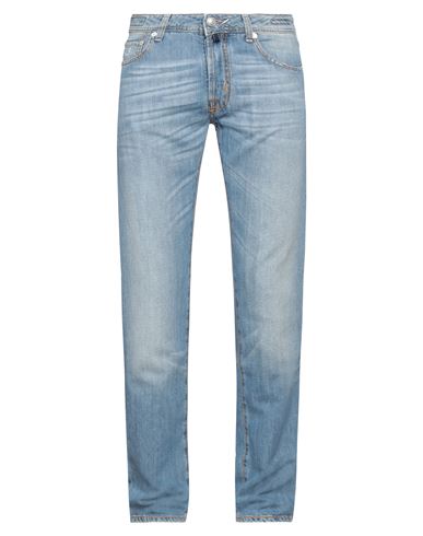 Shop Jacob Cohёn Man Jeans Blue Size 33 Cotton, Linen