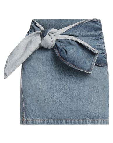 Msgm Woman Denim Skirt Blue Size 4 Cotton In Blue