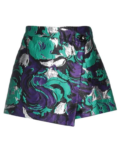 Shop Msgm Woman Shorts & Bermuda Shorts Emerald Green Size 4 Polyester, Polyamide, Metallic Fiber