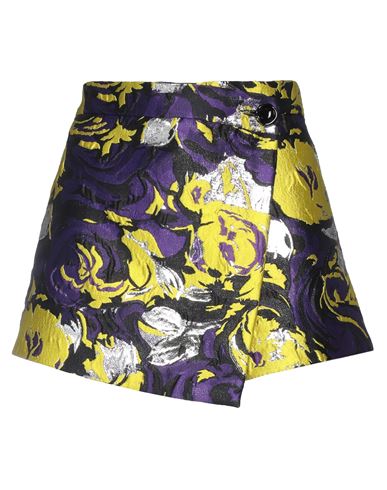 Msgm Woman Shorts & Bermuda Shorts Yellow Size 6 Polyester, Polyamide, Metallic Fiber In Multi