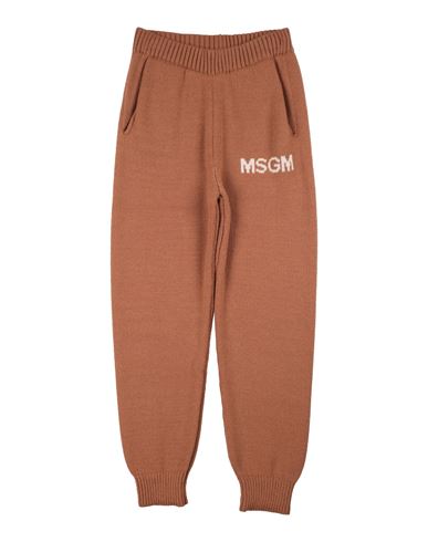 Msgm Toddler Boy Pants Light Brown Size 6 Virgin Wool, Acrylic In Beige