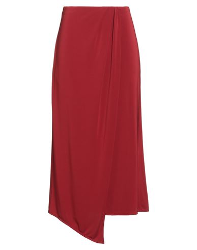 PATRIZIA PEPE PATRIZIA PEPE WOMAN MIDI SKIRT BRICK SIZE 3 ACETATE, POLYAMIDE, ELASTANE 
