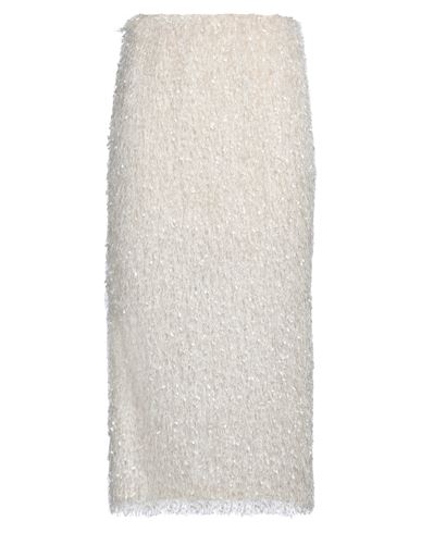 Meimeij Woman Midi Skirt Cream Size 8 Polyester In White