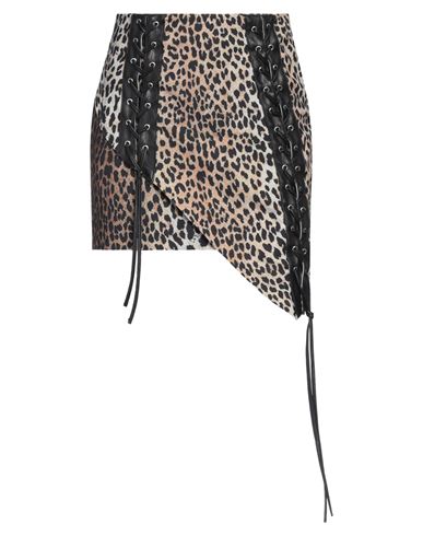 Shop Aniye Records Woman Mini Skirt Beige Size 2 Polyester, Elastane