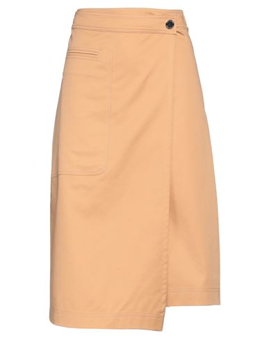 Patrizia Pepe Woman Midi Skirt Sand Size 4 Cotton, Elastane In Gold