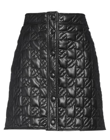 Msgm Woman Mini Skirt Black Size 8 Polyester, Polyurethane Coated