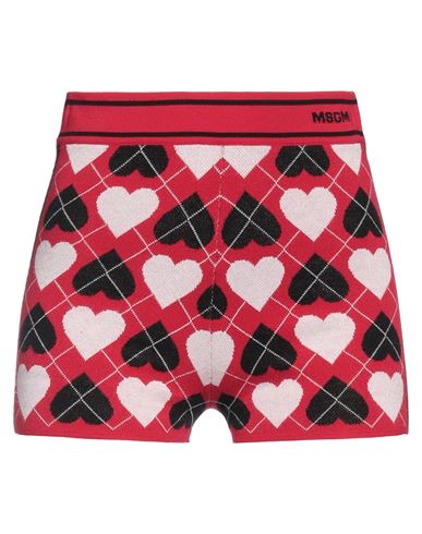 Msgm Woman Shorts & Bermuda Shorts Red Size S Viscose, Polyester