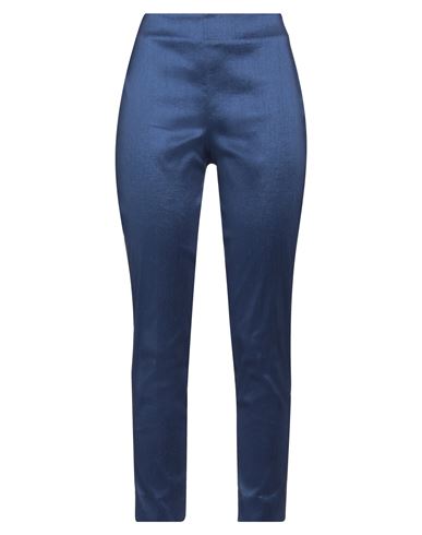Rossopuro Woman Pants Navy Size M Polyester, Nylon, Elastane In Navy Blue