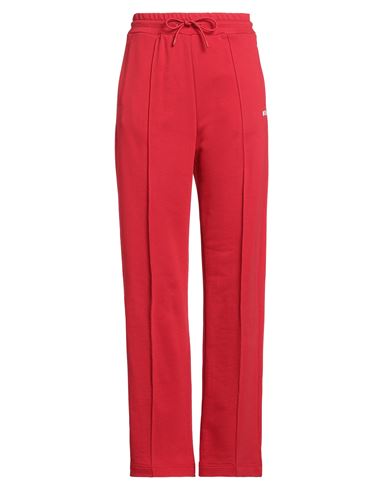 Msgm Woman Pants Red Size L Cotton In Multi