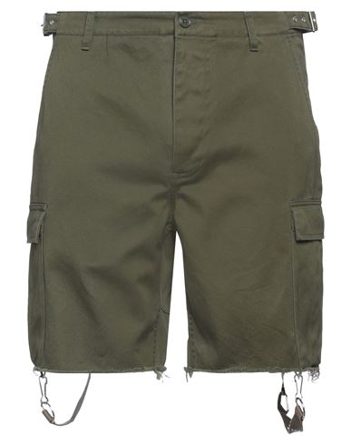 Celine Man Shorts & Bermuda Shorts Military Green Size 34 Cotton