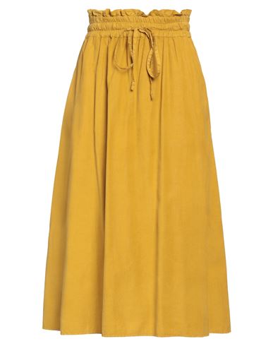 Massimo Alba Woman Midi Skirt Mustard Size L Cotton In Yellow