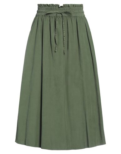 Massimo Alba Woman Midi Skirt Military Green Size M Cotton