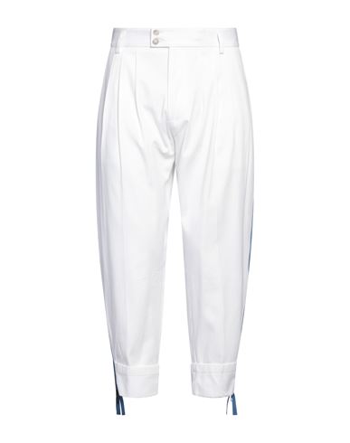 Dolce & Gabbana Man Pants White Size 40 Cotton, Elastane