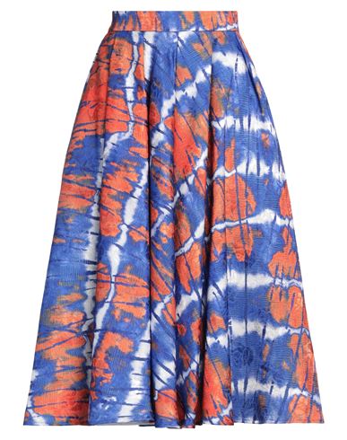 Shop Stella Jean Woman Midi Skirt Bright Blue Size 6 Polyester, Elastane