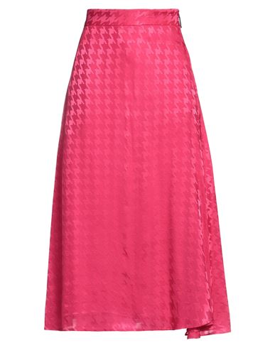 Msgm Woman Midi Skirt Fuchsia Size 10 Acetate, Viscose In Pink