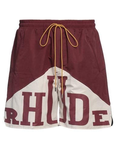 Rhude Man Shorts & Bermuda Shorts Brick Red Size L Cotton, Polyester, Nylon In Burgundy