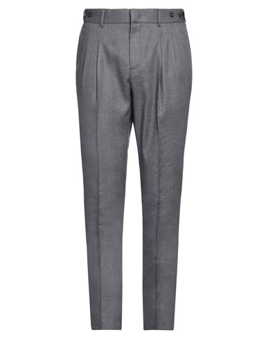 Shop Peserico Man Pants Grey Size 36 Linen, Virgin Wool